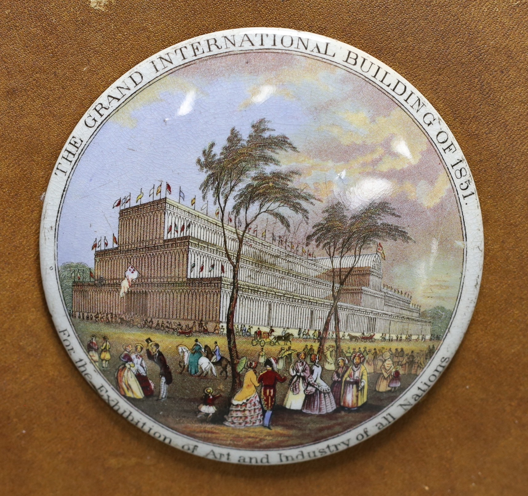 A Victorian framed pot lid, 